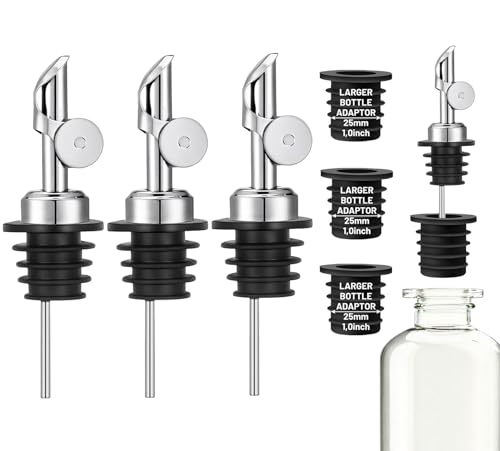 750ml Silver Olive Oil Pour Spout Set with Adapters for Bottles - KIBARTOL