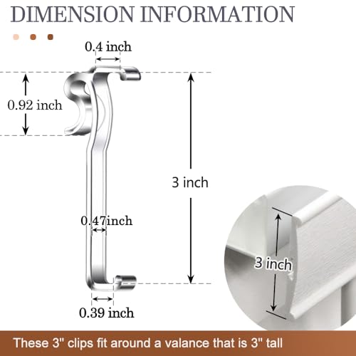 3 Inch Clear Valance Clips for Horizontal Blinds - Durable Replacement Set