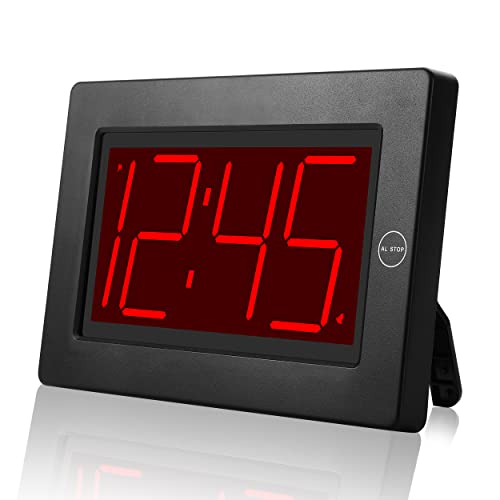 3-Inch LED Digital Alarm Clock, Battery Operated, Wall-Mount or Tabletop