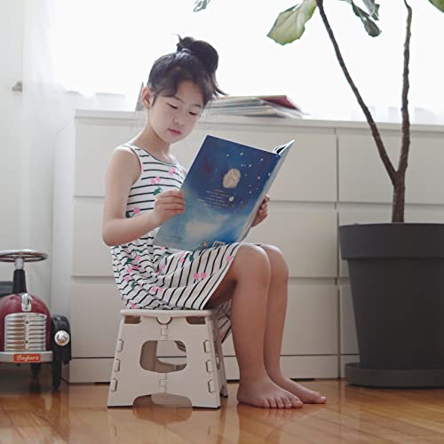 9-Inch Folding Step Stool, Lightweight Collapsible Stool for Home and Camping
