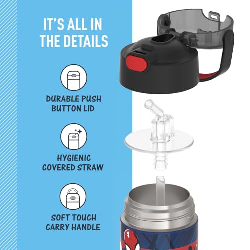 THERMOS FUNtainer 12oz Spider-Man Insulated Kids Water Bottle