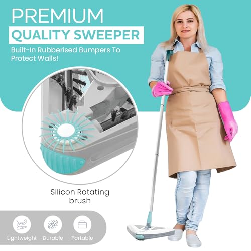 Cordless Floor Sweeper, Lightweight Rechargeable Carpet and Tile Sweeper