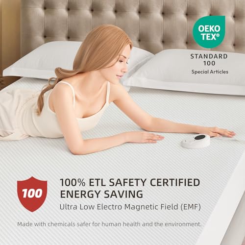 Waterproof Heated Mattress Pad King Size with 9 Heat Settings