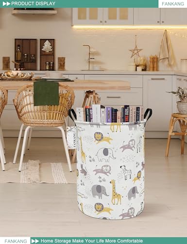 Foldable Animal Nursery Storage Basket with Waterproof Coating