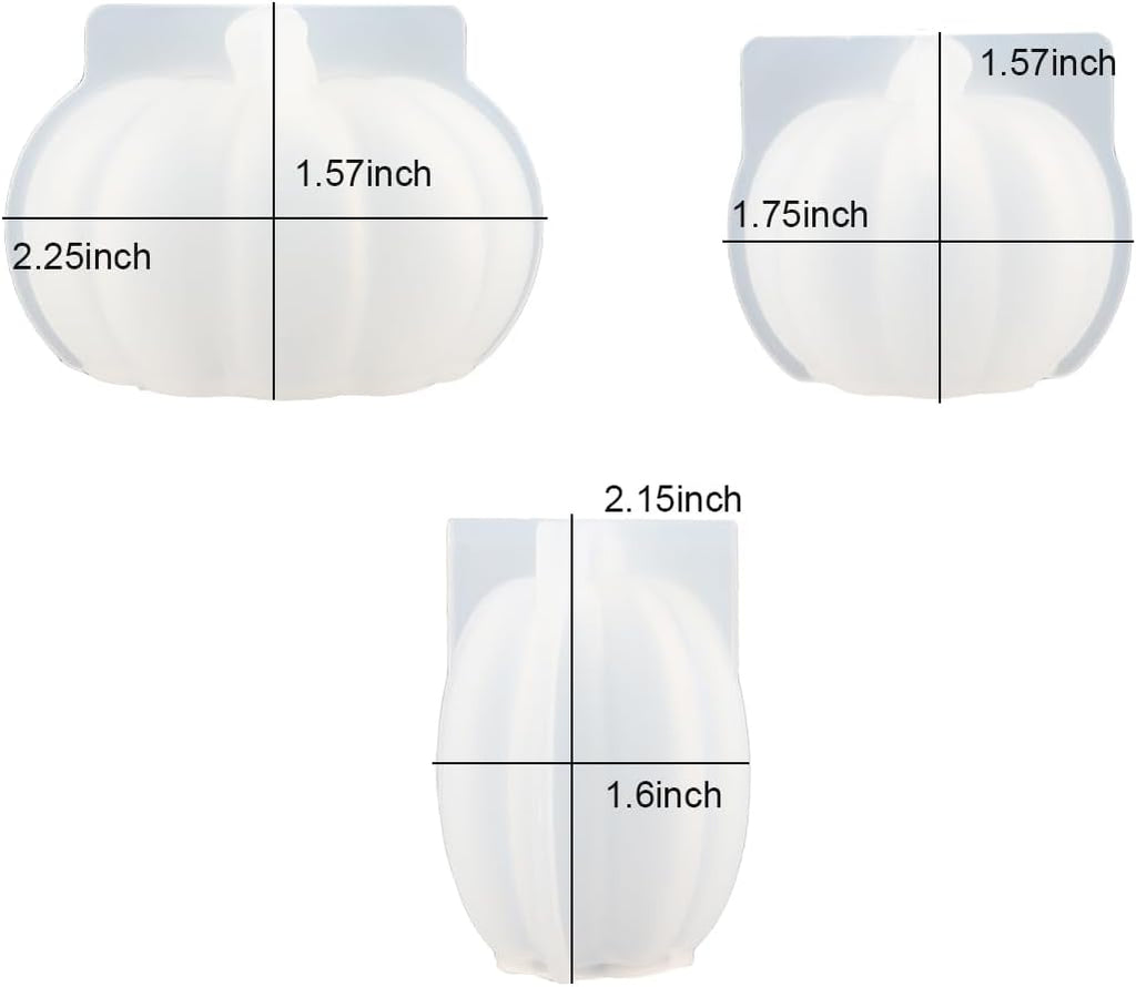 Skiennix 3D Pumpkin Resin Molds - 3-Pack Silicone Molds for Epoxy, Soap, and Candle Making | Halloween Decor