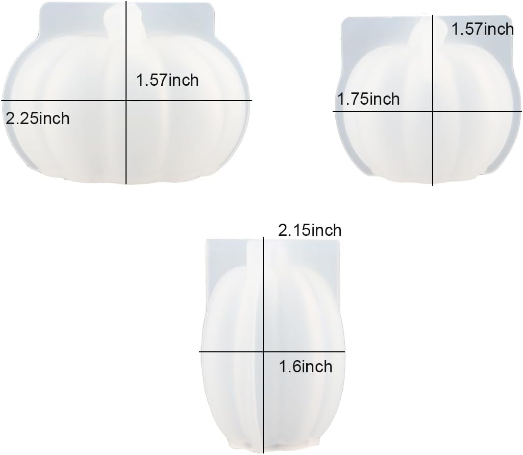 Skiennix 3D Pumpkin Resin Molds - 3-Pack Silicone Molds for Epoxy, Soap, and Candle Making | Halloween Decor