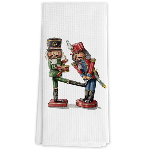 Funny Nutcracker Christmas Kitchen Towels - Holiday Hand Towels, Section 3, 16x24 Inches