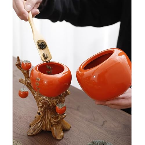 Lazy Chinese Persimmon Kung Fu Tea Set - Tree Style Gift Box, Scizorito