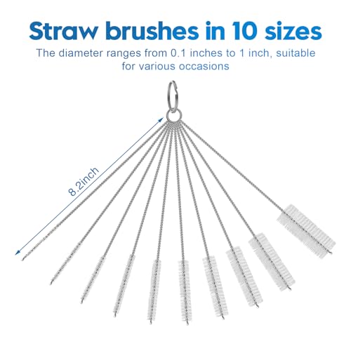 14-Piece Bottle Brush Cleaner Set for Water Bottles, Cups & Straws