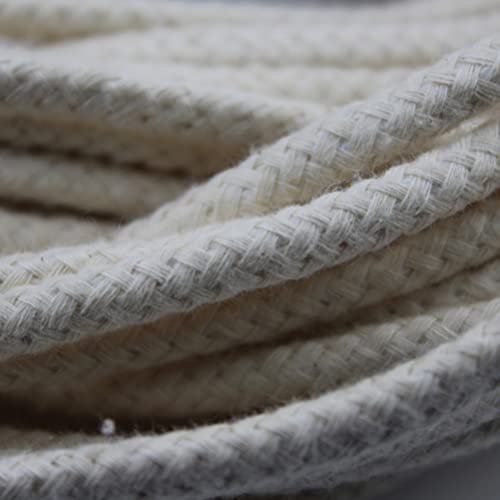 3/8 Inch Round Cotton Oil Lamp Wick Rope, 9.8 Ft Kerosene Replacement