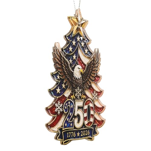 USA 250th Anniversary Christmas Ornament - Patriotic Eagle Tree Decor