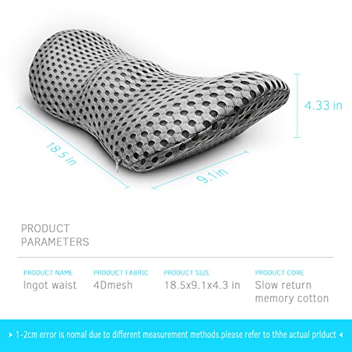 Memory Foam Lumbar Support Pillow for Office Chairs - Pain Relief