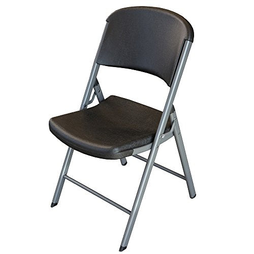 Commercial Grade Folding Chairs, 4 Pack, Heavy Duty Steel Frame, Black