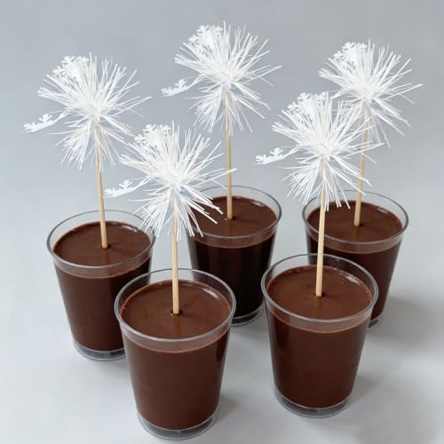 Set of 10 Snowflake Cupcake & Cocktail Picks Winter Party Decorations