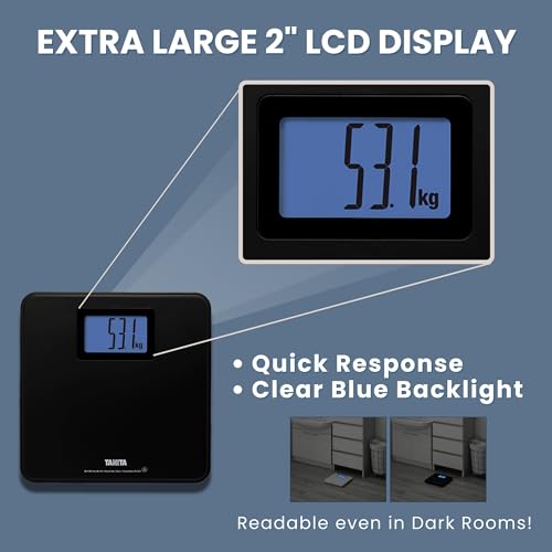 Digital Bathroom Weight Scale with Backlit LCD Display - 330 lb Capacity
