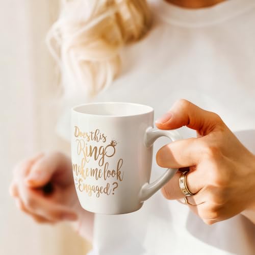 Maustic Does This Ring Make Me Look Engaged? 12 Oz White Mug – Bridal Gift
