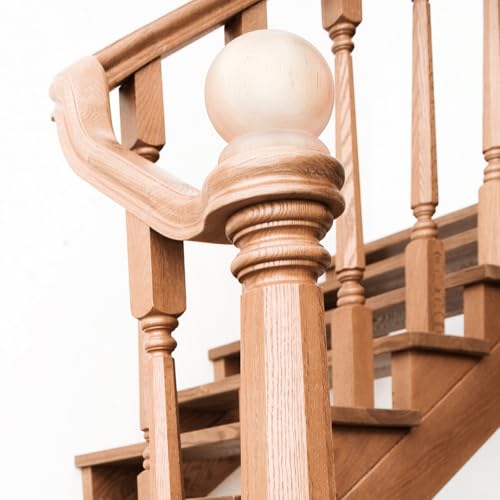 2.5-Inch Round Wooden Ball Finials with Pre-Installed Screws, 2 Pack