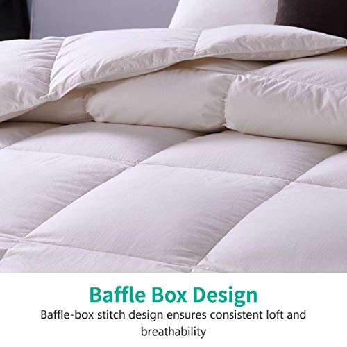 Oversized King Down Feather Comforter - Organic Cotton, 120x98