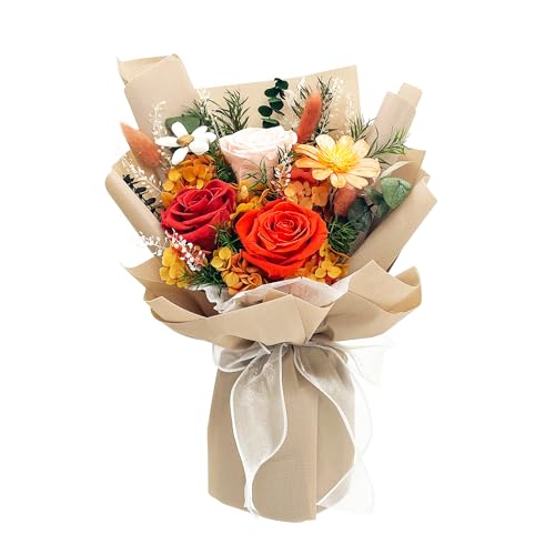 Handmade Preserved Rose Bouquet in Luxury Gift Box - Everlasting Flowers
