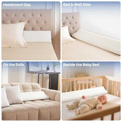 Ergonomic King Size Bed Wedge Pillow for Headboard Gaps