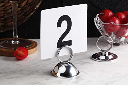 1.5-Inch Silver Metal Ring-Clip Table Number Holders, Set of 12