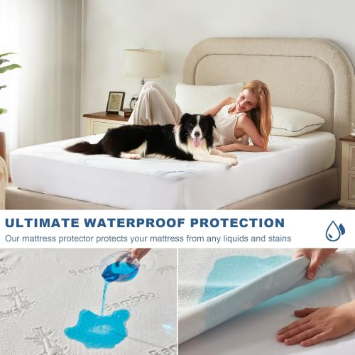 BEDLORE Full Size Waterproof Bamboo Mattress Protector - Deep Pocket