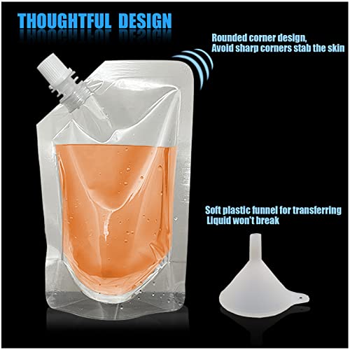 8oz Reusable Plastic Flask Set - Concealable Leakproof Flasks with Funnel