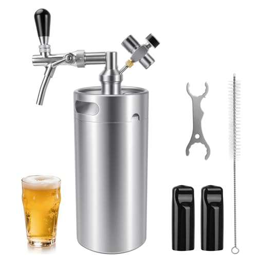 128oz Stainless Steel Mini Keg Growler with Adjustable Tap System