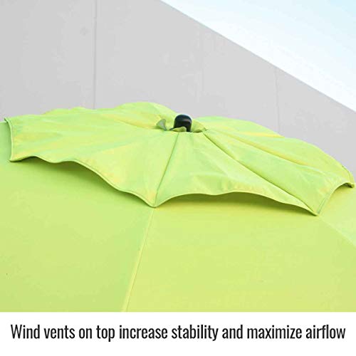 7.5' Flame-Resistant Industrial Umbrella, Hi-Vis Yellow Portable Shade