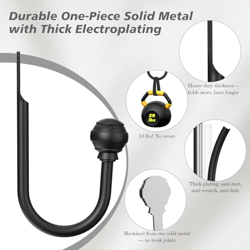 Black Metal Curtain Holdbacks - Wall-Mounted Drape Tieback Hooks (Set of 2)