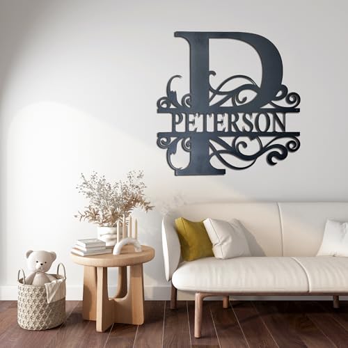 Custom Metal Monogram Wall Art - Personalized Name Sign for Home Decor