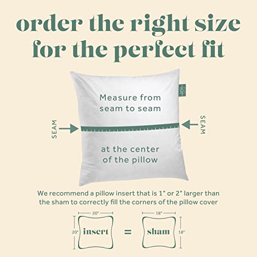 ComfyDown 22x22 Feather & Down Throw Pillow Insert, 100% Cotton Cover