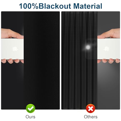 Portable 100% Blackout Curtains, No-Drill DIY Window Shades (57" x 118")