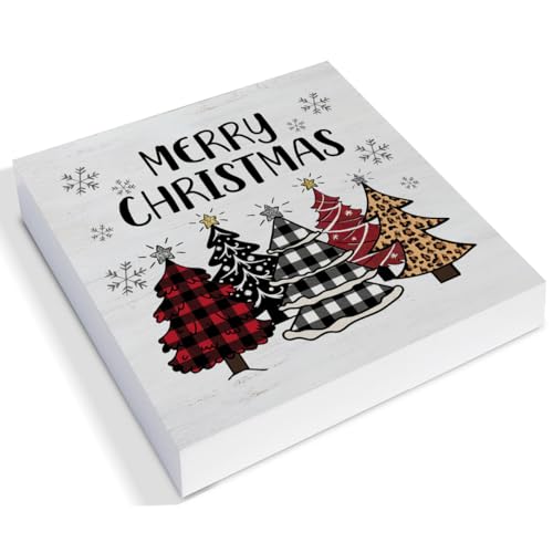 GTGIC Xmas Trees Wooden Sign Decor - Xmas Trees Snowflake Holiday Plaque