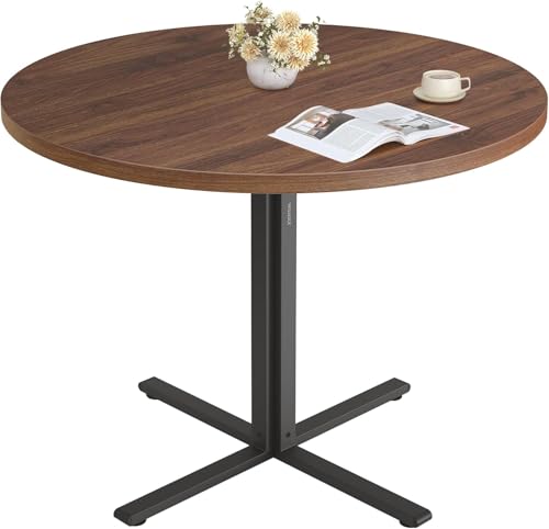 31.5-Inch Round Dining Table, Modern Small Kitchen Table with Steel Frame