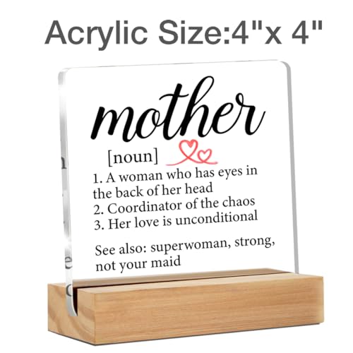 Mother Gift Acrylic Sign - Decorative Desk Plaque for Mom's Birthday & Holidays