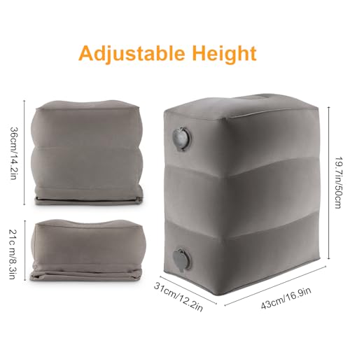 Inflatable Travel Foot Rest Pillow for Kids - Adjustable Leg Support