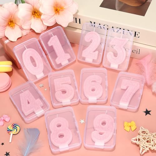 Pink Glitter Number 1 Birthday Candle for First Birthday