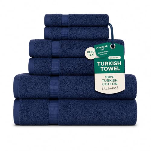 6-Piece Turkish Cotton Towel Set - Premium Absorbent Bath & Hand Towels