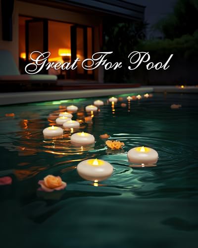 24-Pack Waterproof LED Floating Candles - 3-Inch Water-Activated Tealights