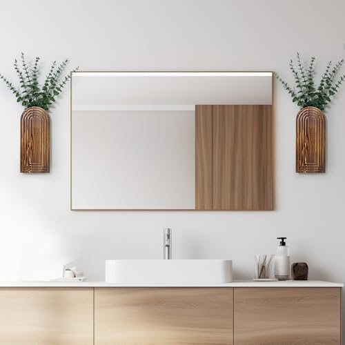 Wooden Wall Planter Vase Set of 2, Boho Hanging Wood Planters for Home Decor
