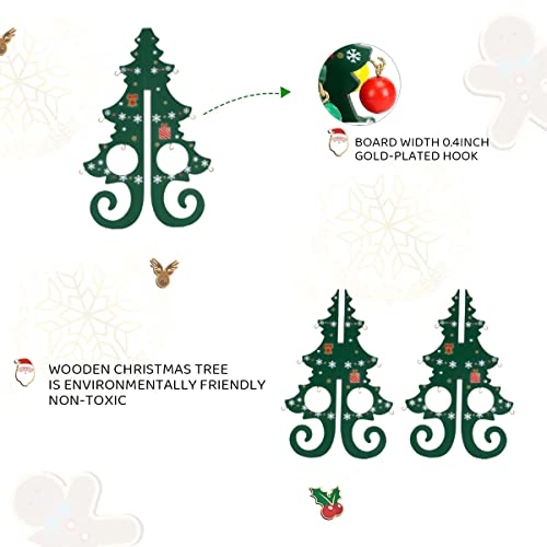 Spencer 2-Piece Wooden Mini Christmas Tree Set - 7.5 Inch Holiday Tabletop Decor