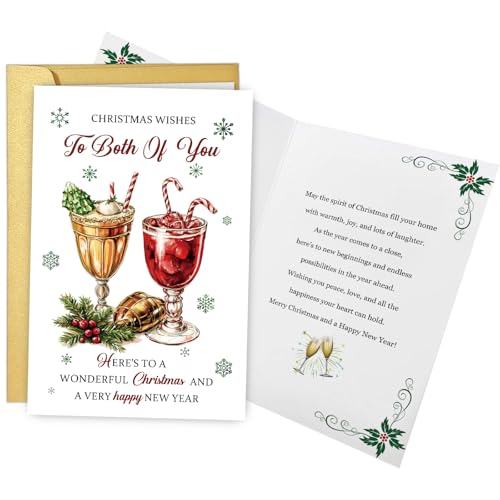 Chenive Christmas Card for Couples - Christmas Wishes to Both of You, Holiday Greeting Card