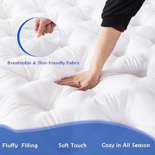 5 Inch Queen Memory Foam Mattress Topper - Extra Thick Pillow Top Pad