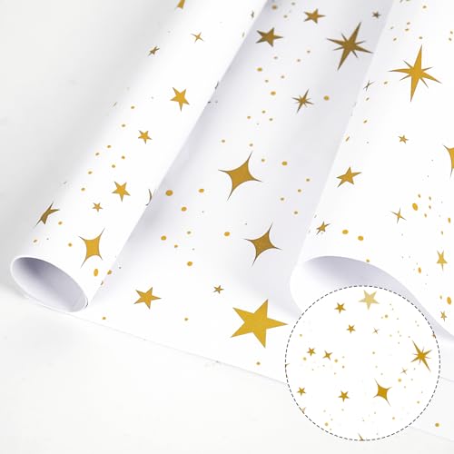 Scented Drawer Liners, 30 Sheets Gold Star Paper for Dresser and Closet