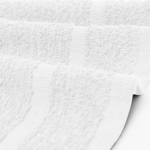 Avalon Towels White Pack of 60 12x12 Inch Cotton Washcloths - Soft & Absorbent