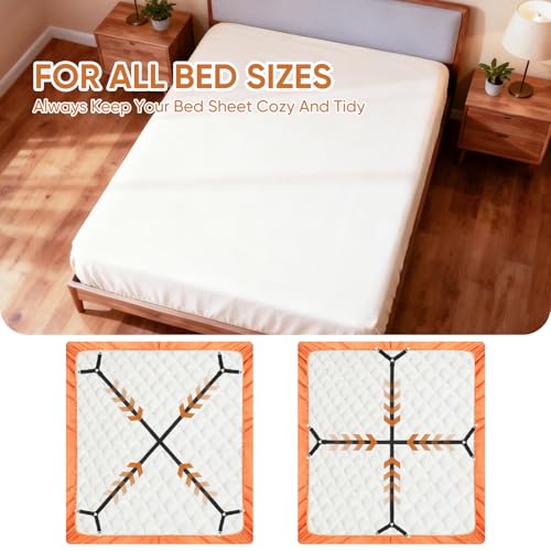 Adjustable Bed Sheet Holder Straps - 2Pcs Elastic Grippers for Fitted Sheets