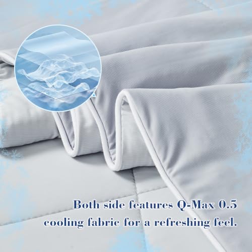 Cooling Comforter Queen Size - Double Sided Breathable Blanket for Hot Sleepers