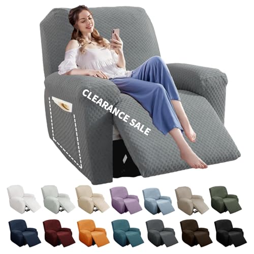 Stretch Recliner Slipcover Set - 4 Pieces Fitted Chair Covers