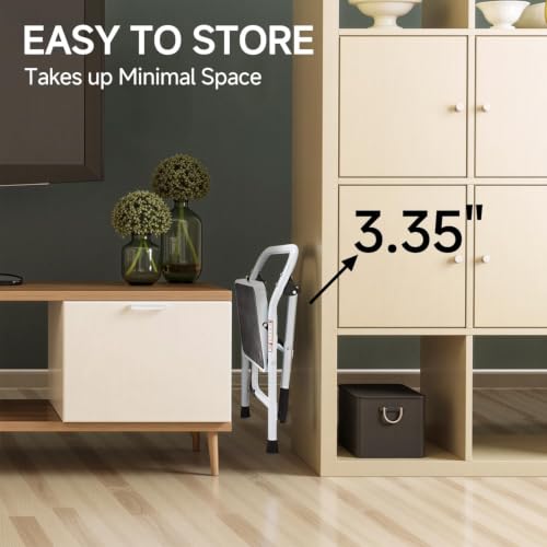 Foldable 1-Step Ladder Stool with Anti-Slip Wide Steps and Safety Handle
